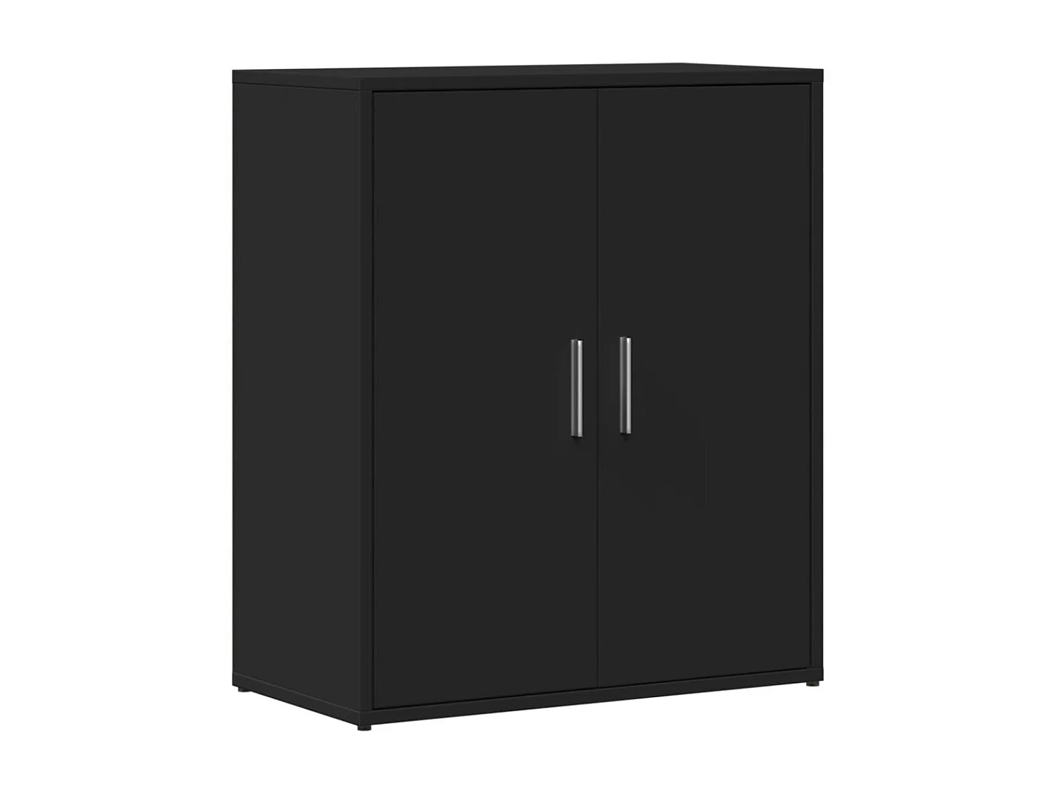 Aparador de madera de ingeniería 2 uds negro 60x31x70 cm