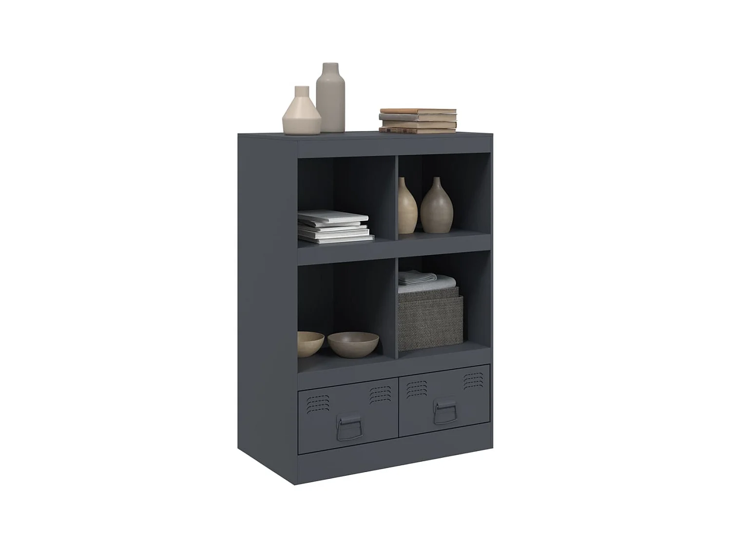 Aparador de acero gris antracita 67x39x95 cm