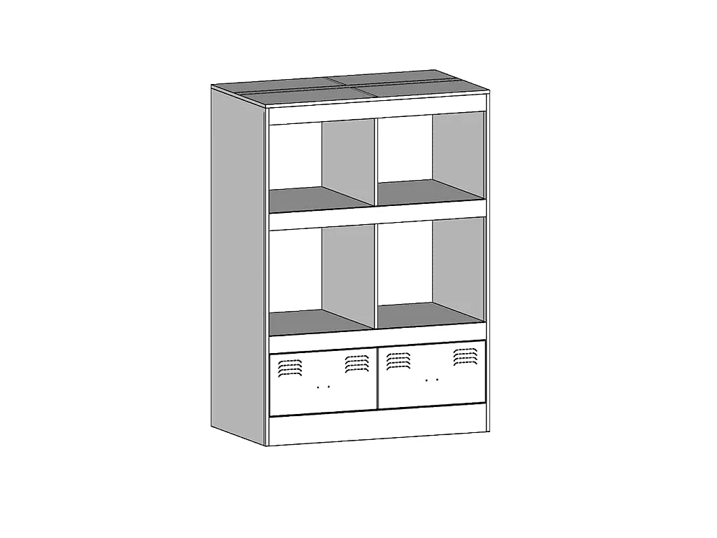 Buffet haut anthracite 67x39x95 cm acier