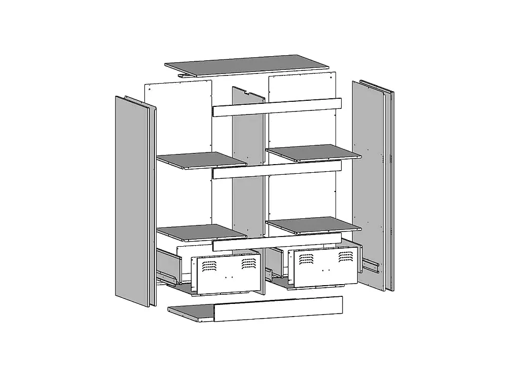 Buffet haut anthracite 67x39x95 cm acier