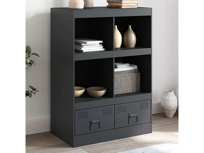 Buffet haut anthracite 67x39x95 cm acier
