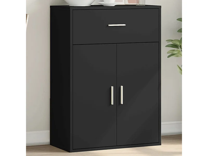 Buffet noir 60x30x84 cm bois d'ingénierie