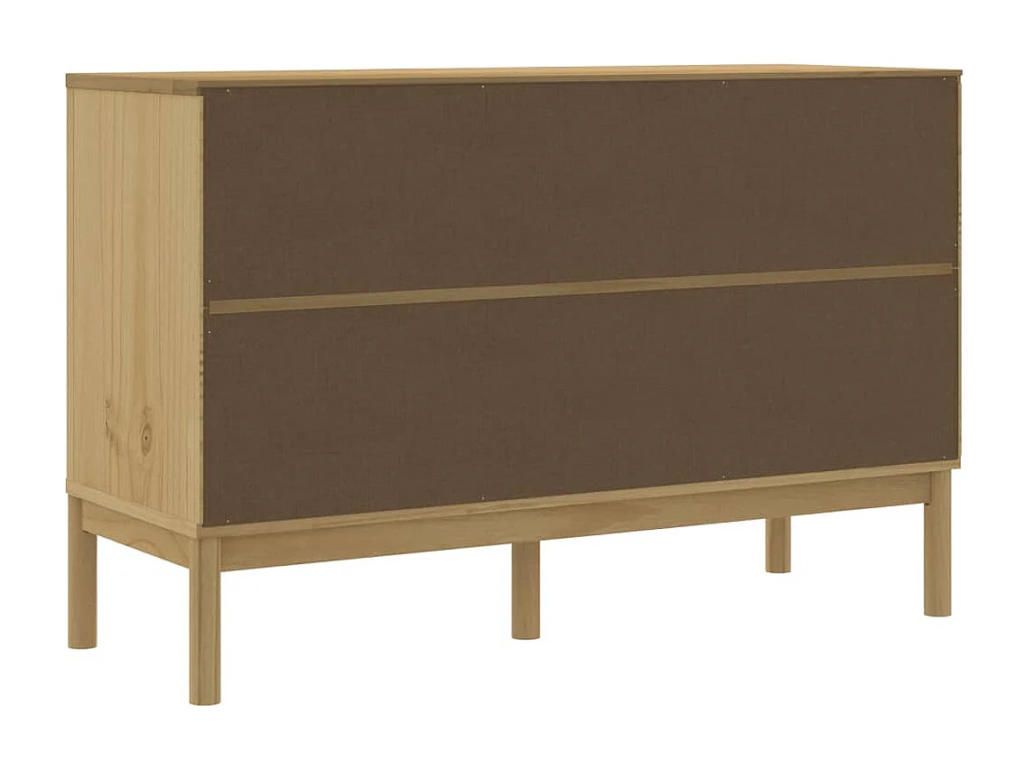 Sideboard FLORO Wachsbraun 114x43x74 cm Massivholz Kiefer