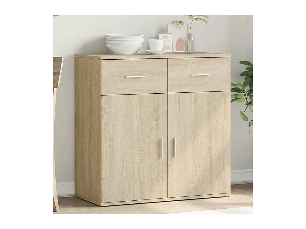 Dressoir 79x38x80 cm bewerkt hout sonoma eikenkleurig