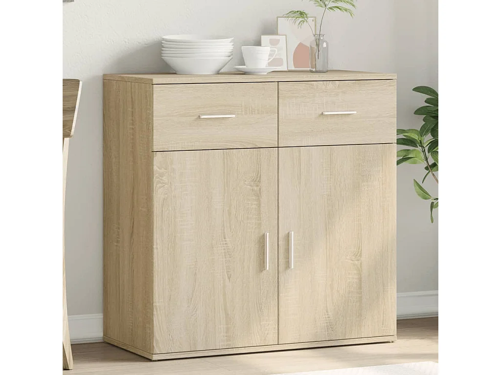 Buffet chêne sonoma 79x38x80 cm bois d'ingénierie