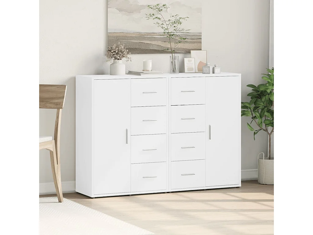 Sideboards 2 Stk. Weiß 60x31x84 cm Holzwerkstoff