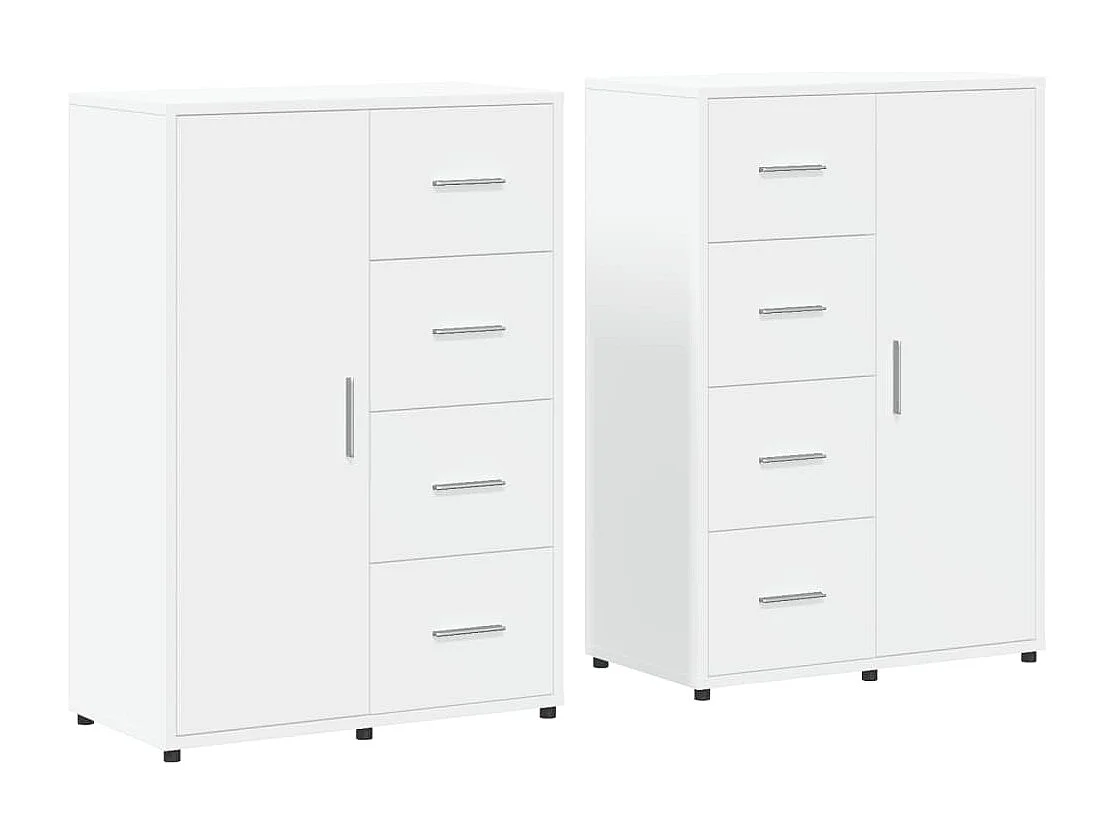 Buffets 2 pcs blanc 60x31x84 cm bois d'ingénierie
