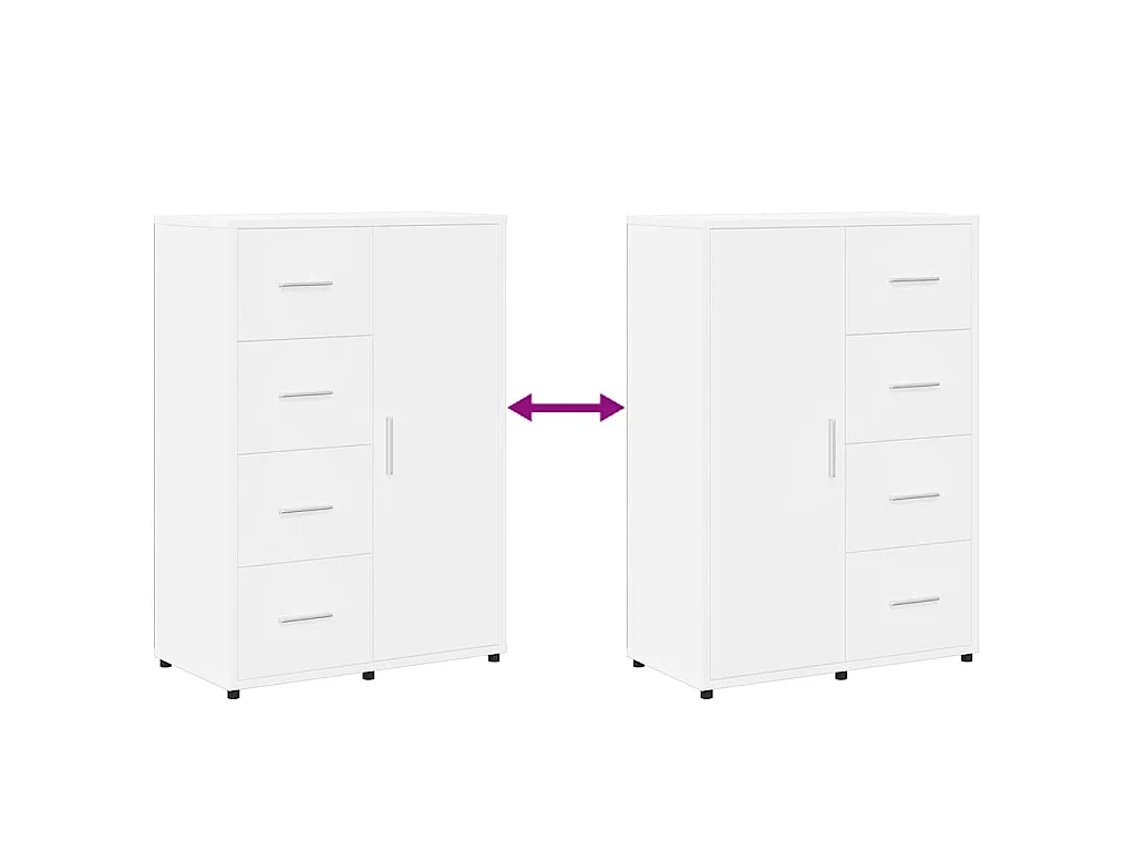 Buffets 2 pcs blanc 60x31x84 cm bois d'ingénierie