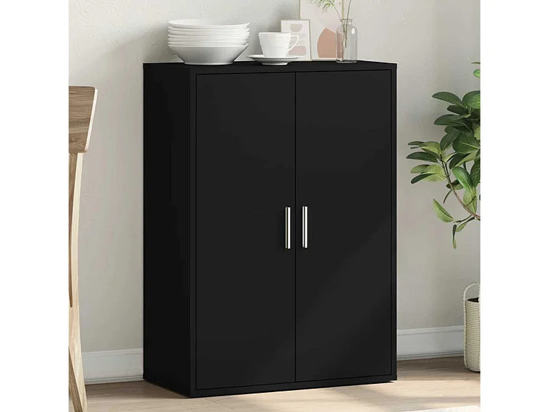 Buffet noir 60x31x84 cm bois d'ingénierie