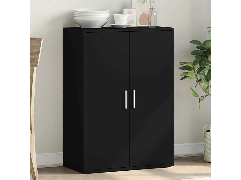 Dressoir 60x31x84 cm bewerkt hout zwart