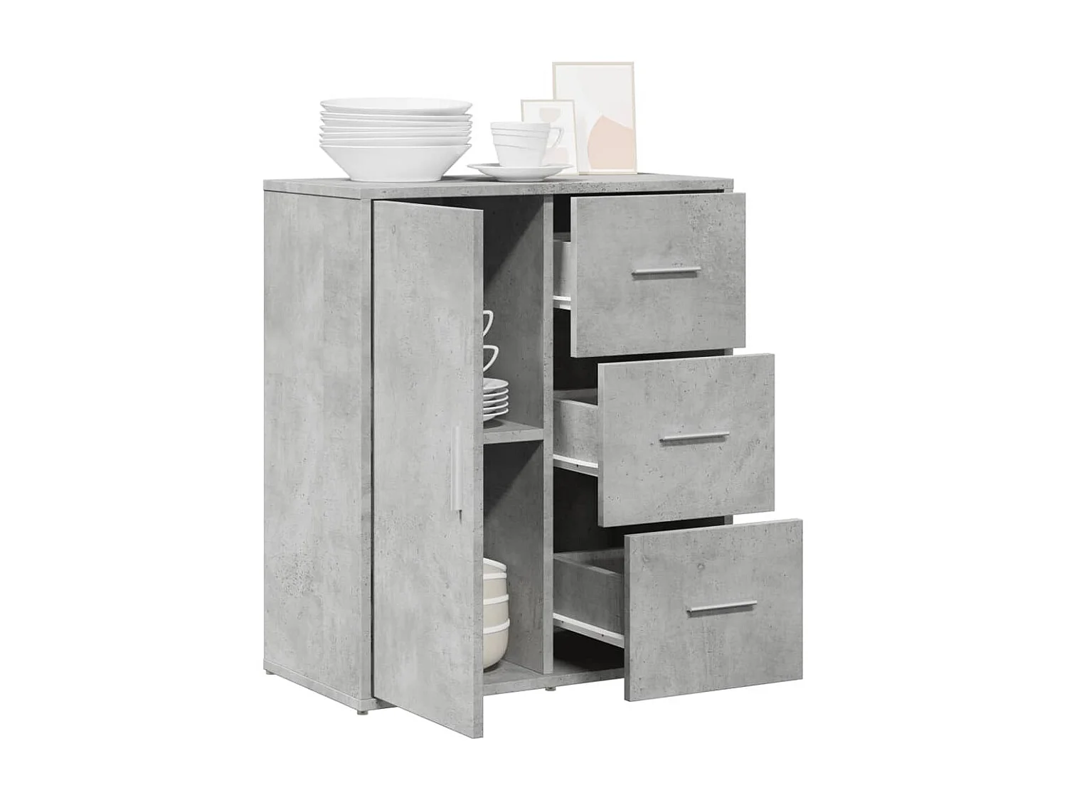 Sideboard Betongrau 60x31x70 cm Holzwerkstoff