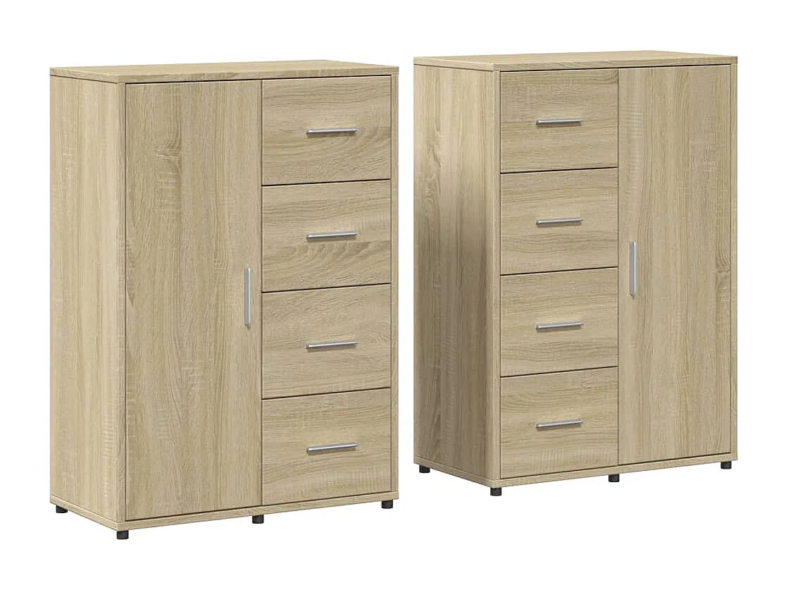 Buffets 2 pcs chêne sonoma 60x31x84 cm bois d'ingénierie