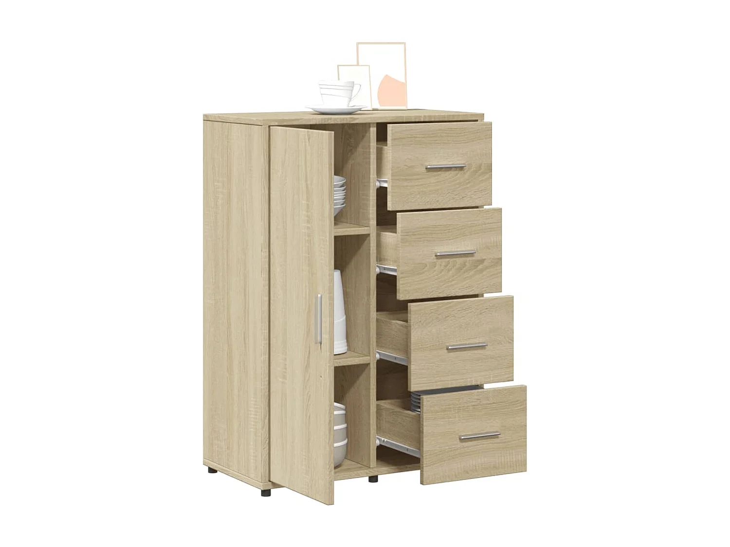 Buffets 2 pcs chêne sonoma 60x31x84 cm bois d'ingénierie