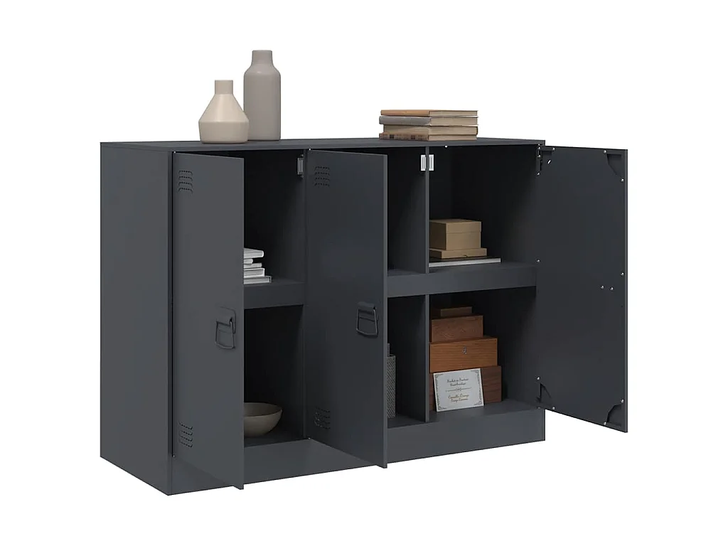 Buffet anthracite 99x39x73 cm acier