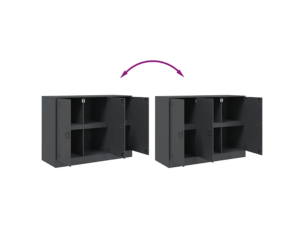 Buffet anthracite 99x39x73 cm acier