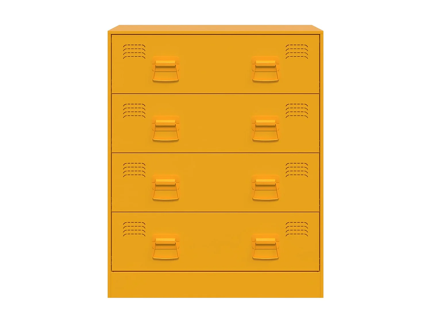 Dressoir 67x39x83 cm staal mosterdgeel