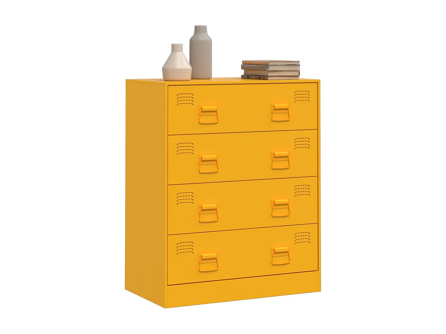 Aparador 67x39x83 cm aço amarelo mostarda