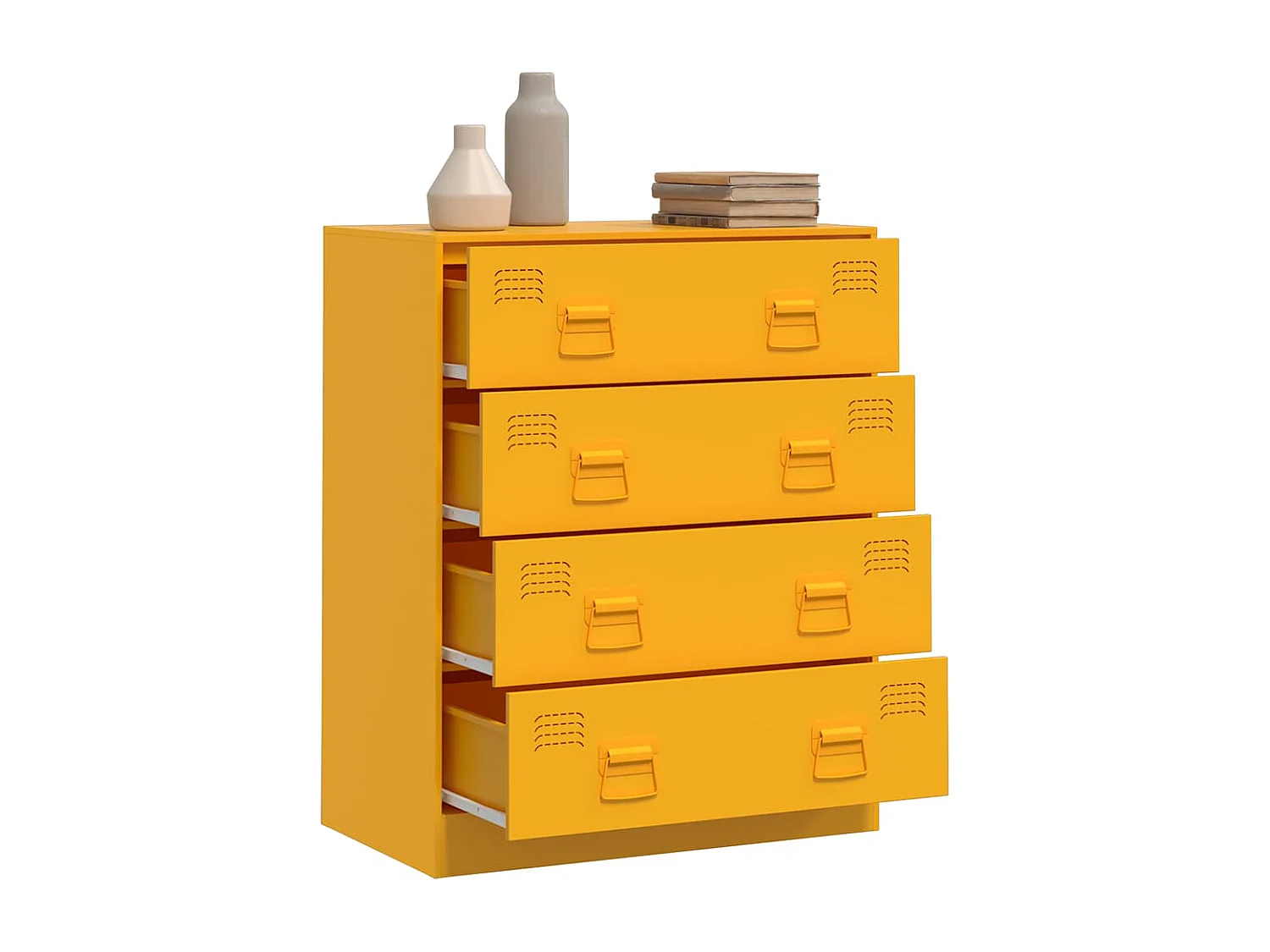 Aparador 67x39x83 cm aço amarelo mostarda