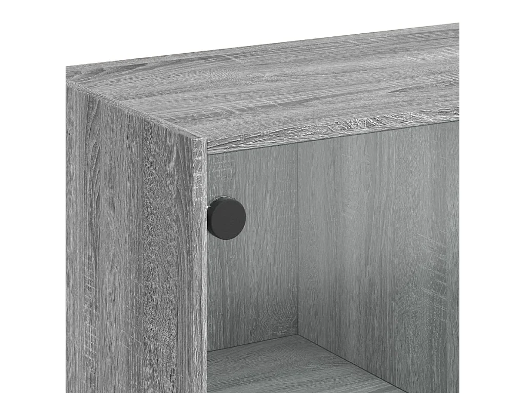 Hoge kast met deuren 68x37x142 cm bewerkt hout grijs sonoma