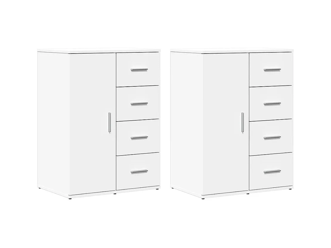 Buffets 2 pcs blanc 59x39x80 cm bois d'ingénierie