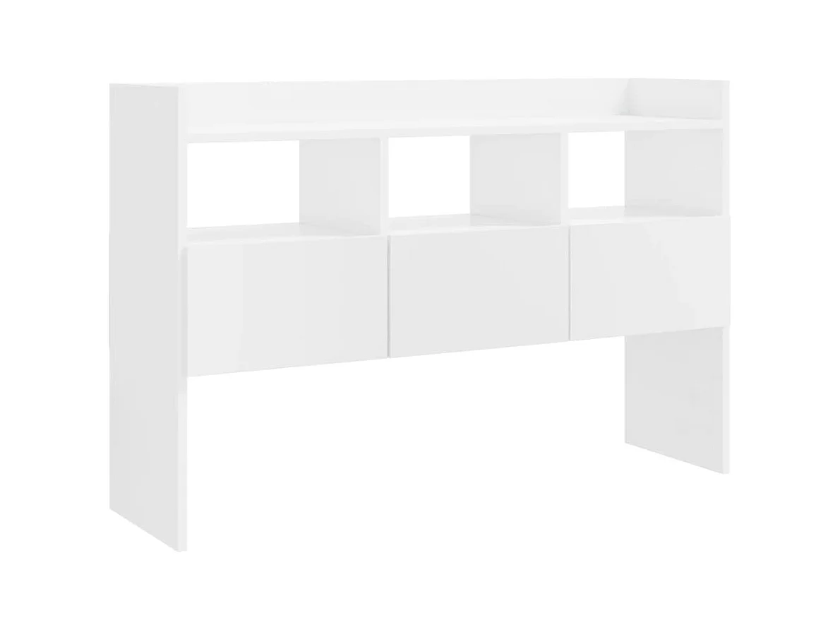 Dressoir 105x30x70 cm bewerkt hout hoogglans wit