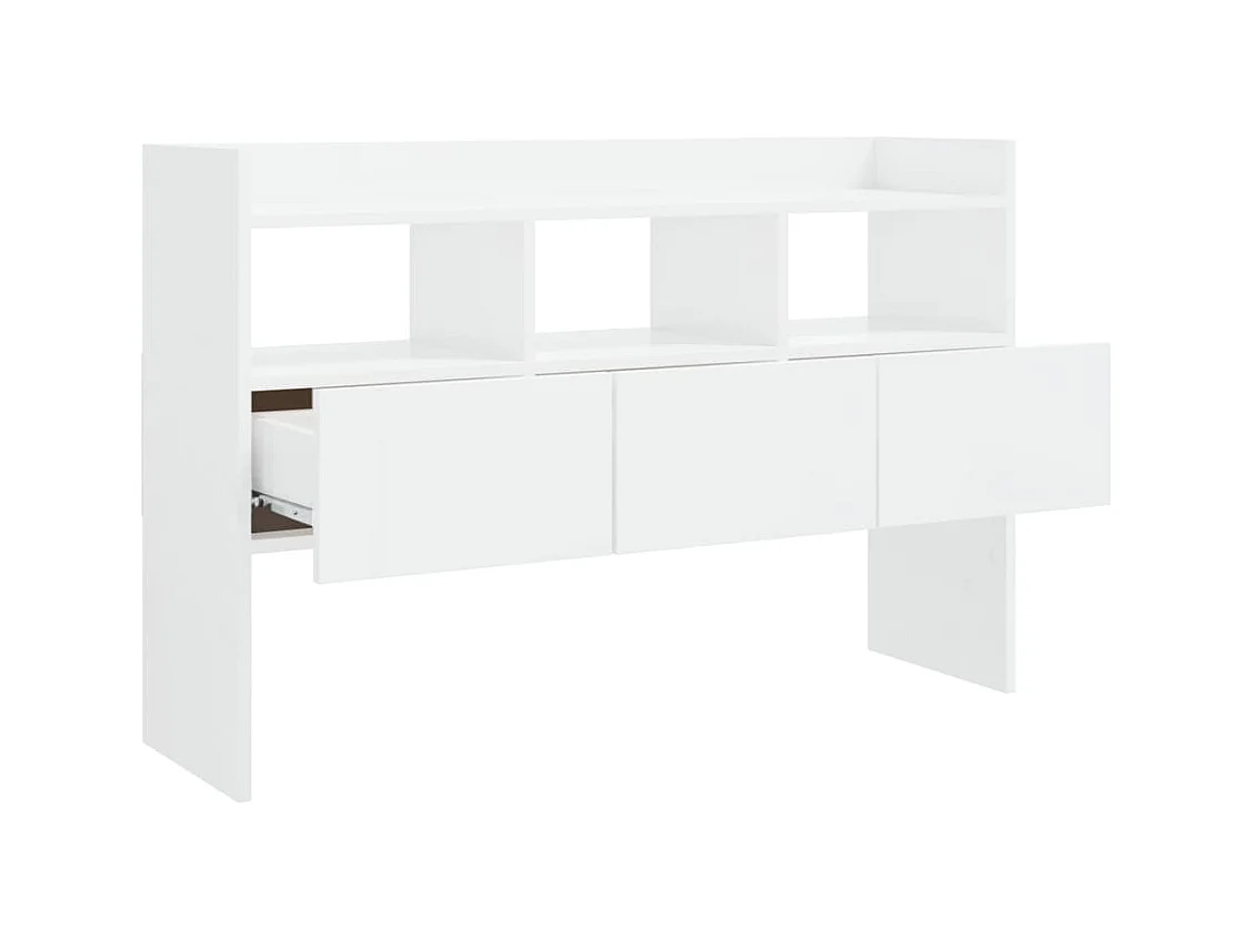 Credenza Bianco Lucido 105x30x70 cm in Legno Multistrato