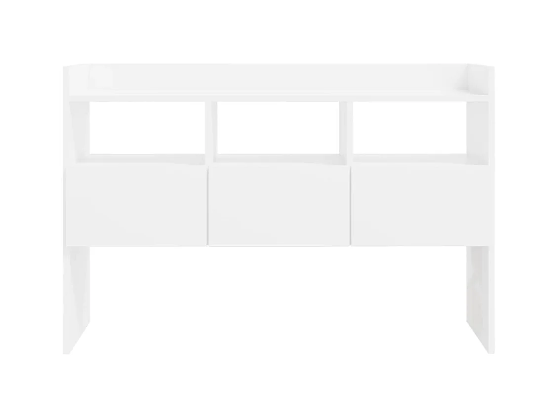 Credenza Bianco Lucido 105x30x70 cm in Legno Multistrato