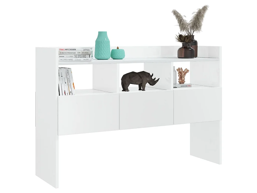 Buffet Blanc brillant 105x30x70 cm Bois d’ingénierie