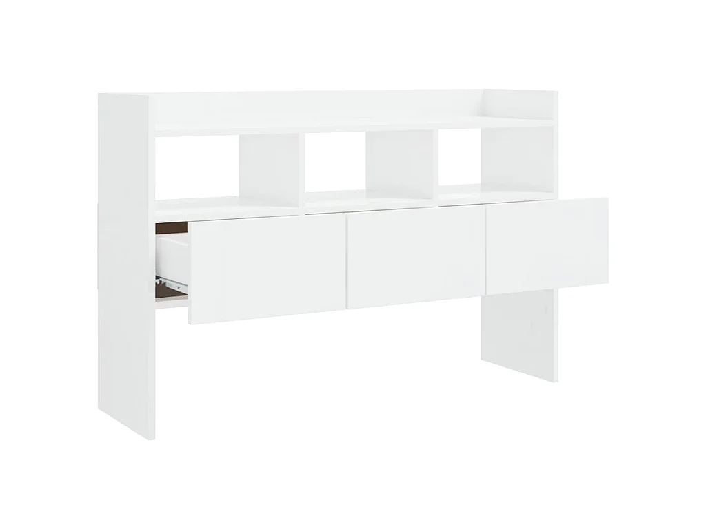 Buffet Blanc brillant 105x30x70 cm Bois d’ingénierie