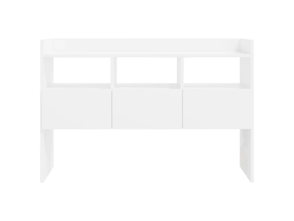 Buffet Blanc brillant 105x30x70 cm Bois d’ingénierie
