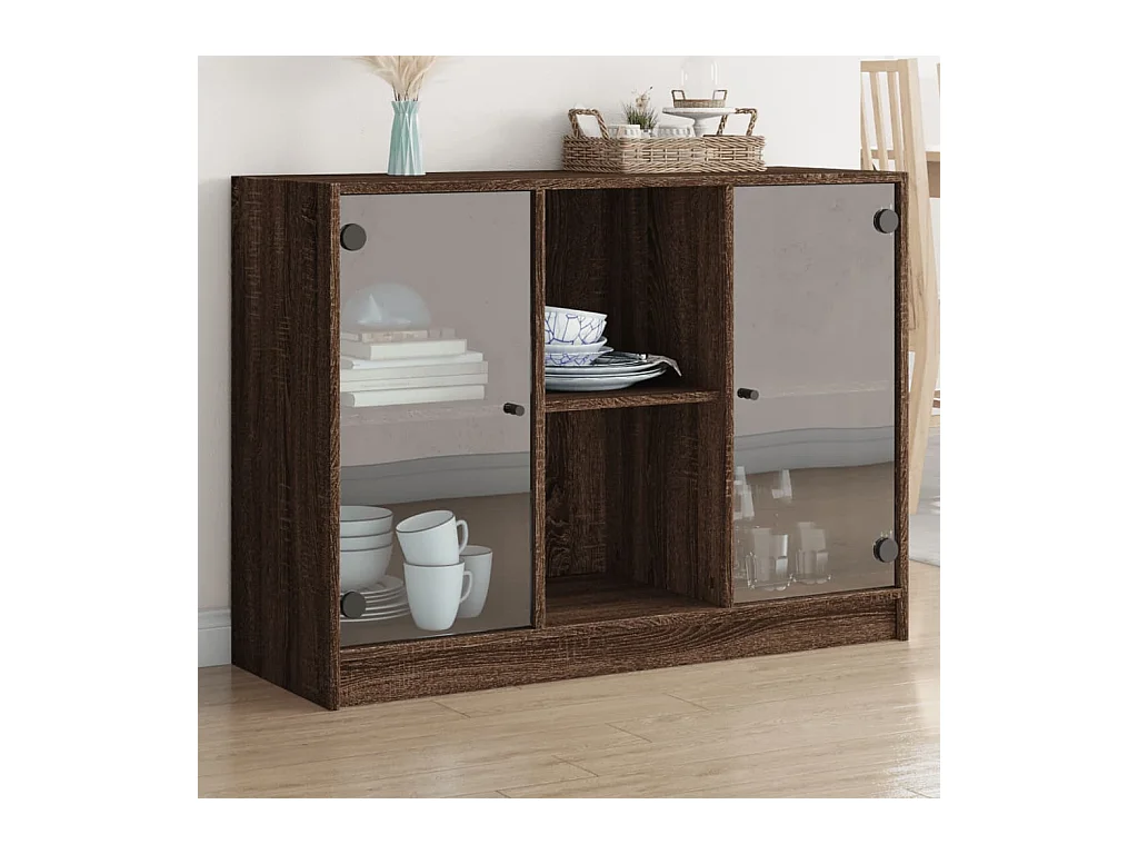 Buffet chêne marron 102x37x75,5 cm bois d'ingénierie