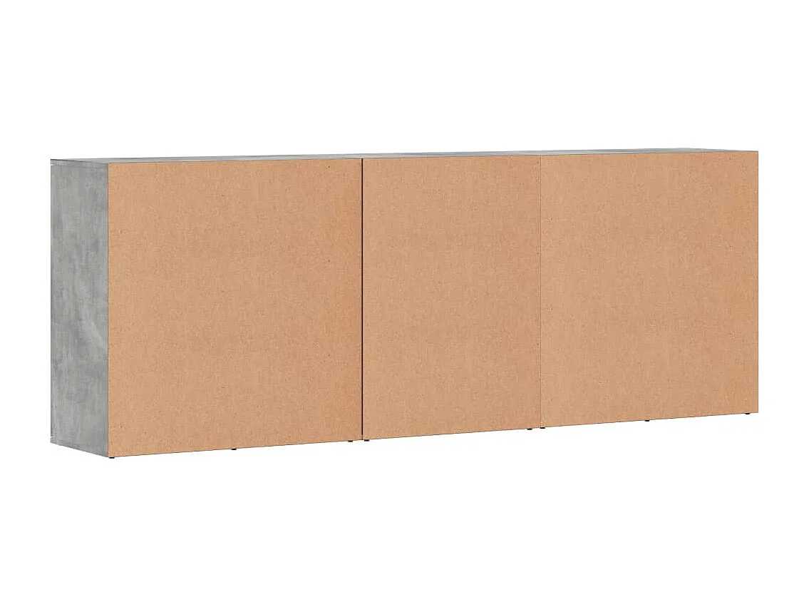 Buffets 3 pcs gris béton bois d'ingénierie