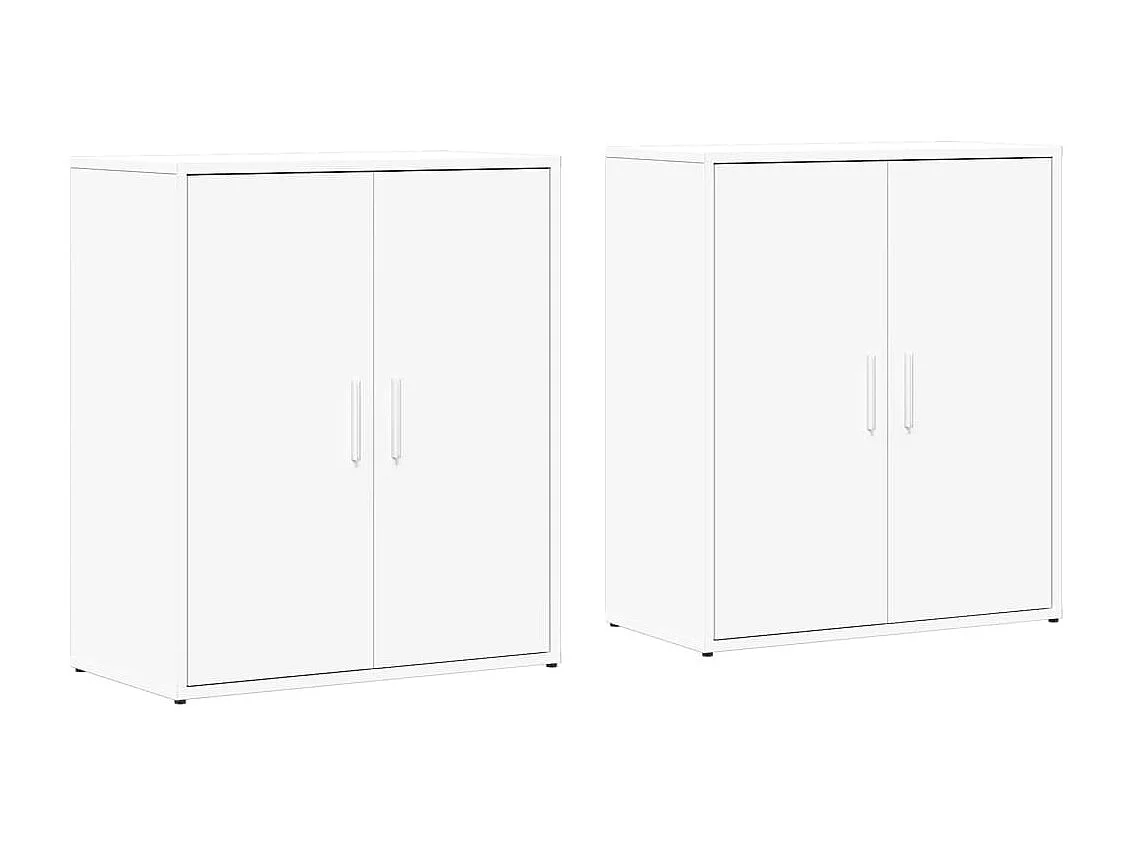 Dressoirs 2 st 60x31x70 cm bewerkt hout wit