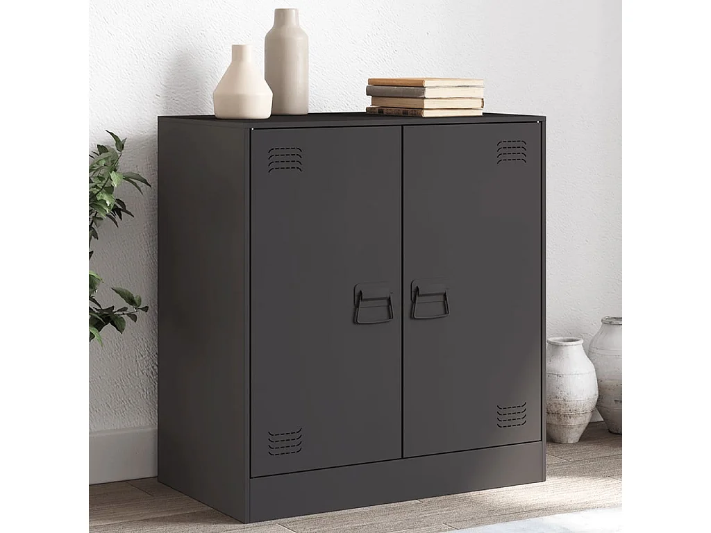 Buffet noir 67x39x73 cm acier