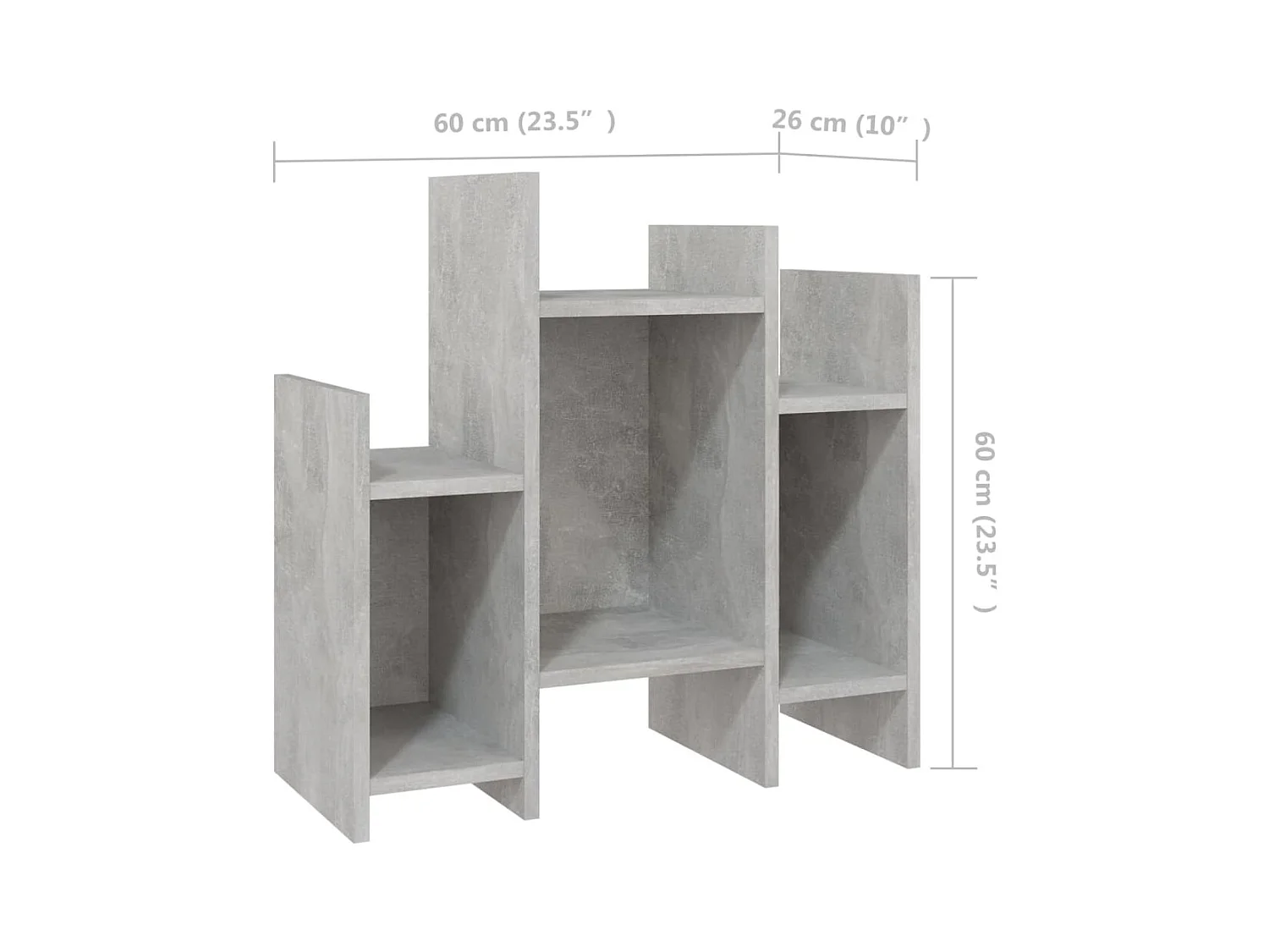 Bijzetkast 60x26x60 cm bewerkt hout betongrijs