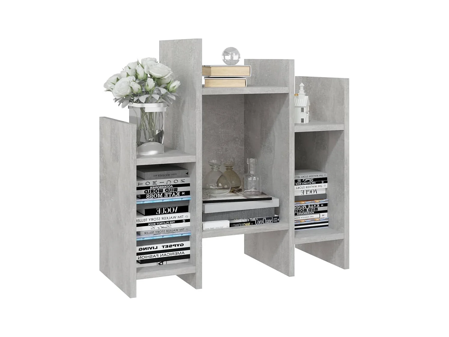 Bijzetkast 60x26x60 cm bewerkt hout betongrijs