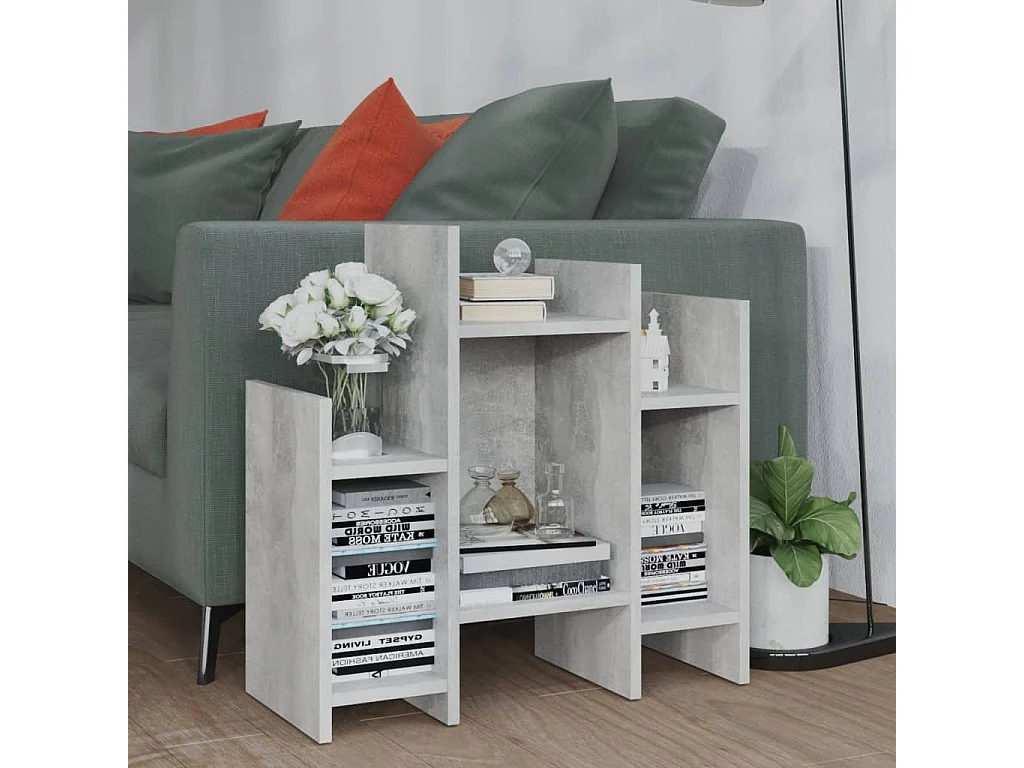 Regalschrank Betongrau 60x26x60 cm Holzwerkstoff
