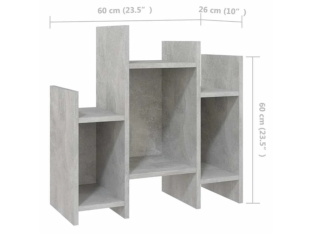 Credenza Grigio Cemento 60x26x60 cm in Legno Multistrato