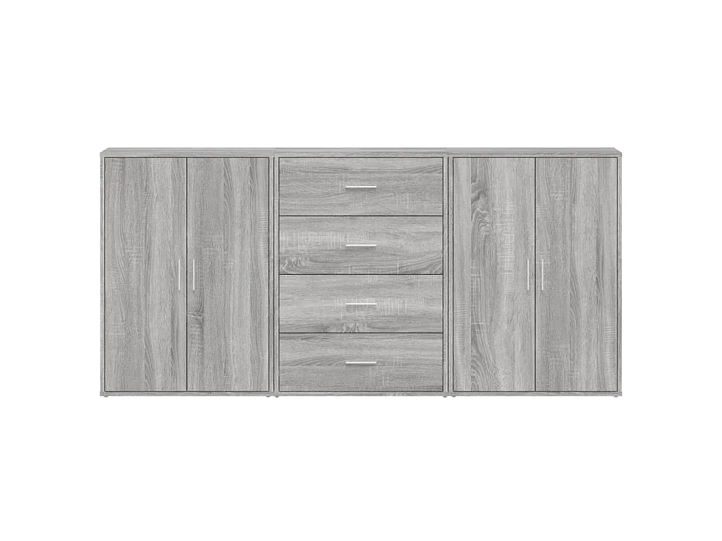 Sideboards 3 Stk. Grau Sonoma 60x31x84 cm Holzwerkstoff