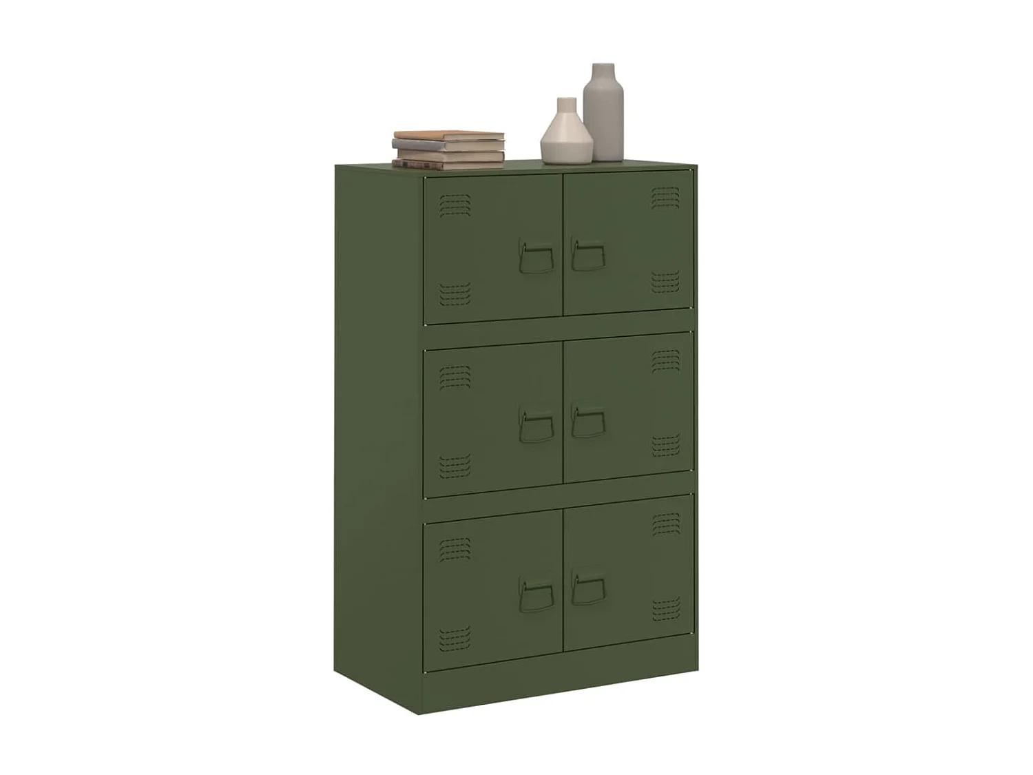 Buffet vert olive 67x39x107 cm acier