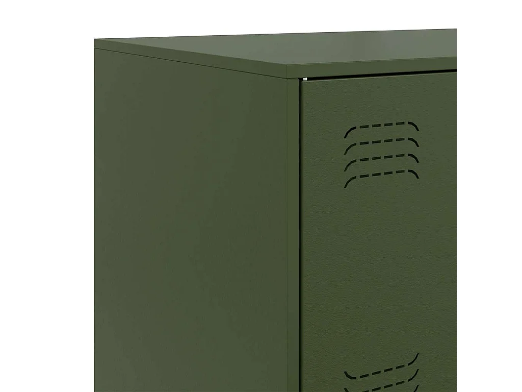 Buffet vert olive 67x39x107 cm acier