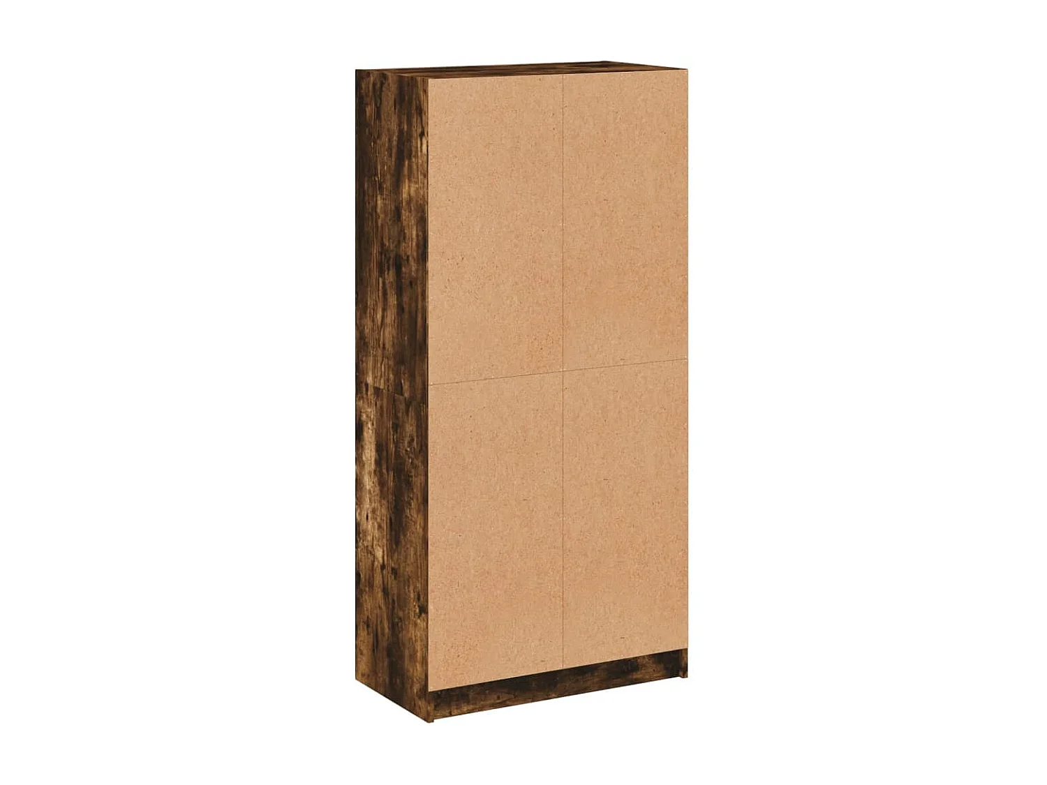 Buffet haut avec portes chêne fumé 68x37x142 cm bois ingénierie