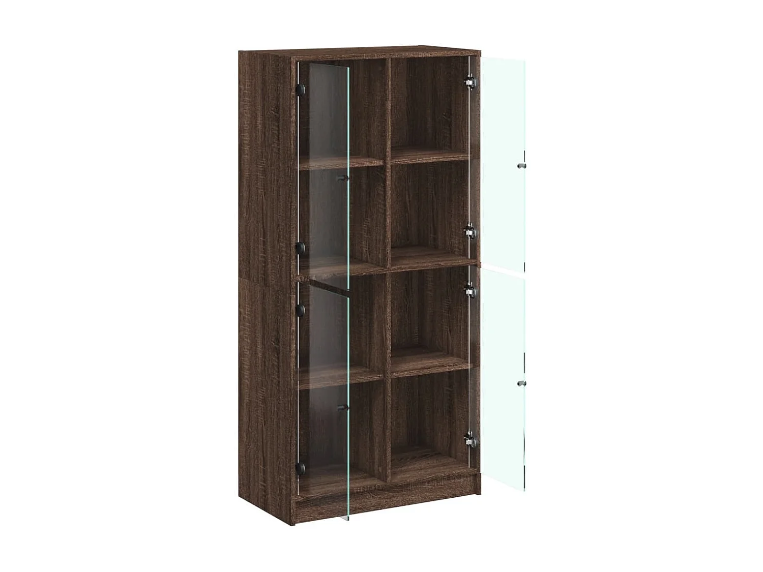 Armário alto com portas derivados de madeira carvalho castanho