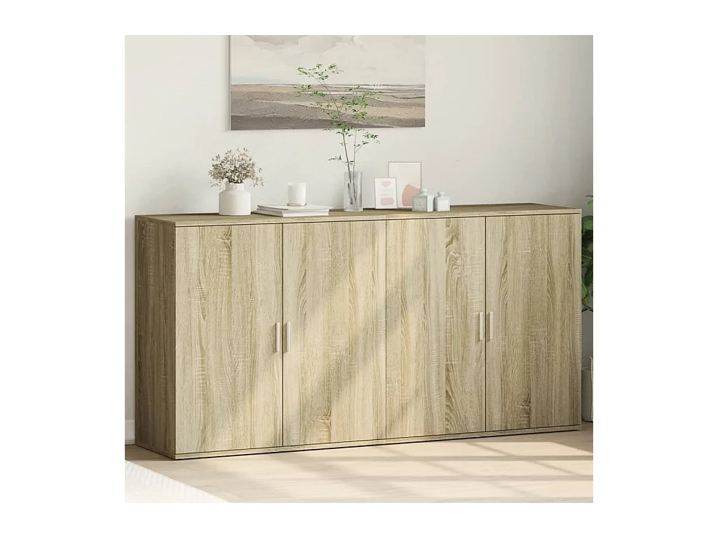 Buffets 2 pcs chêne sonoma 79x38x80 cm bois d'ingénierie