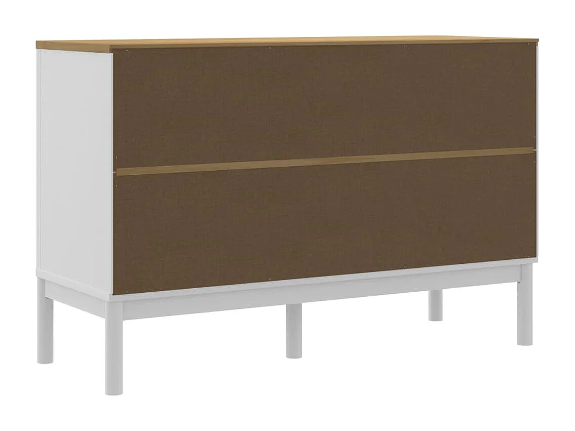 Sideboard FLORO Weiß 114x43x74 cm Massivholz Kiefer