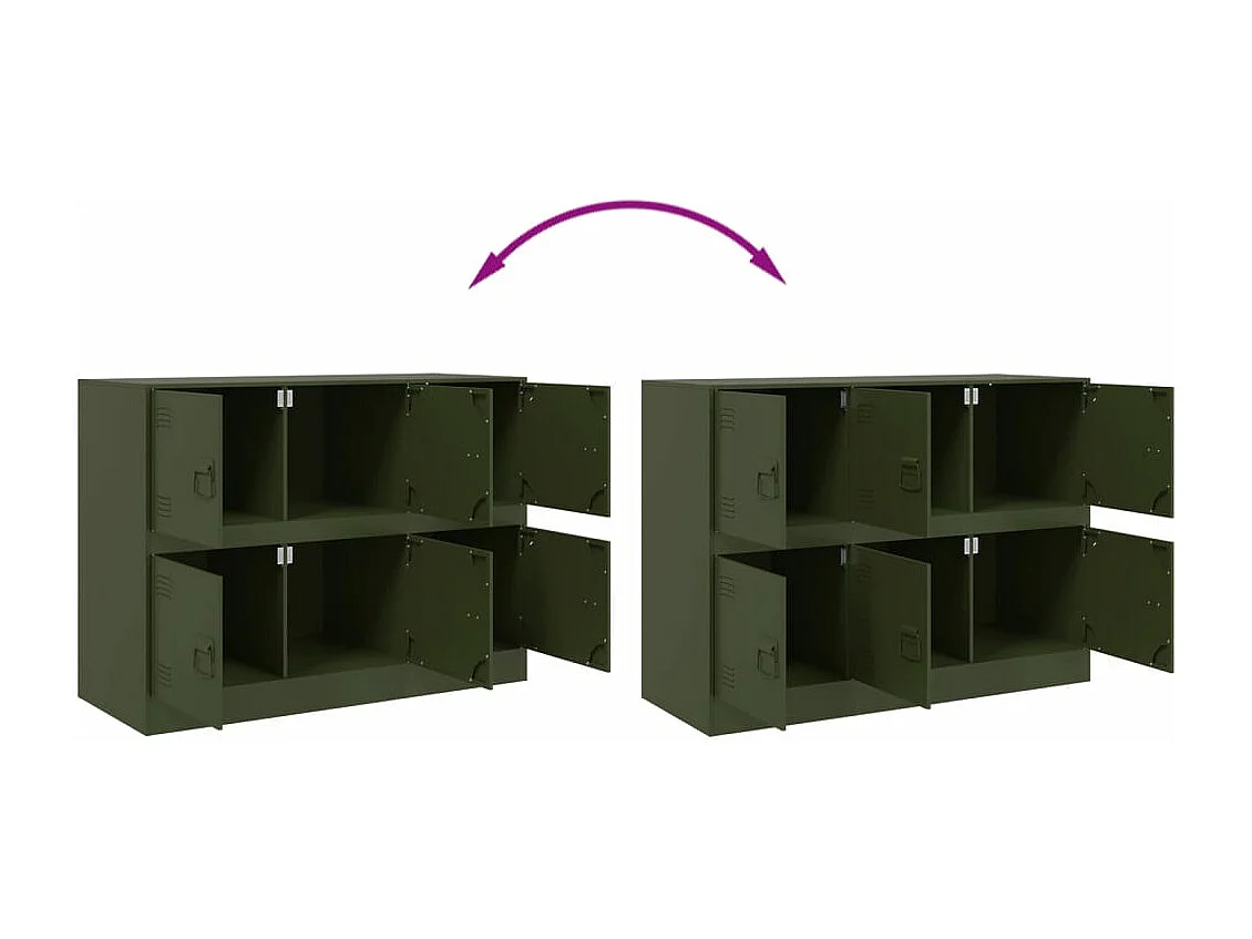 Credenza Verde Oliva 99x39x73 cm in Acciaio