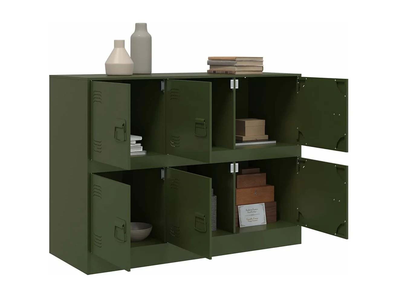 Buffet vert olive 99x39x73 cm acier