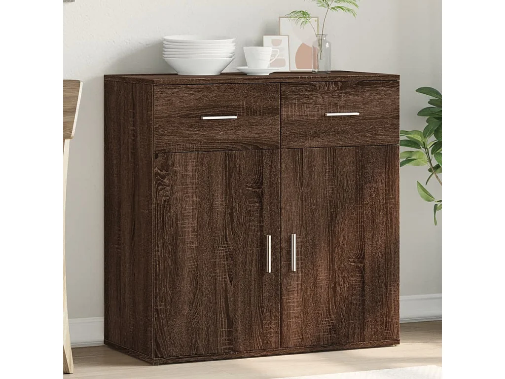 Buffet chêne marron 79x38x80 cm bois d'ingénierie