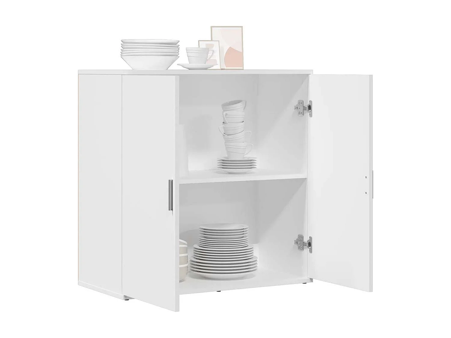 Dressoir 79x38x80 cm bewerkt hout wit