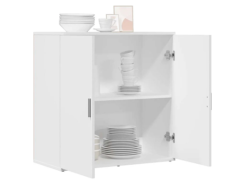 Credenza Bianca 79x38x80 cm in Legno Multistrato